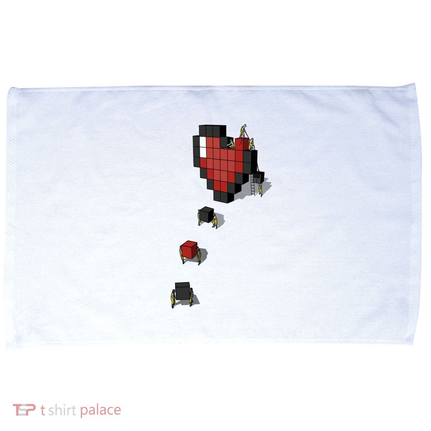 Pixel Heart Funny Gamer Microfiber Hand Towel