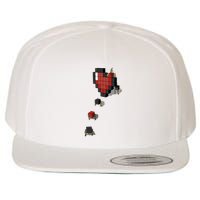 Pixel Heart Funny Gamer Wool Snapback Cap