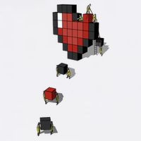 Pixel Heart Funny Gamer Wool Snapback Cap