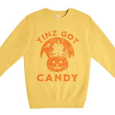 Pittsburgh Halloween Funny Yinz Got Candy Trick Or Treat Gift Premium Crewneck Sweatshirt