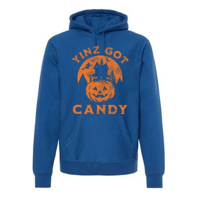 Pittsburgh Halloween Funny Yinz Got Candy Trick Or Treat Gift Premium Hoodie