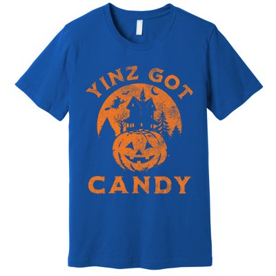 Pittsburgh Halloween Funny Yinz Got Candy Trick Or Treat Gift Premium T-Shirt