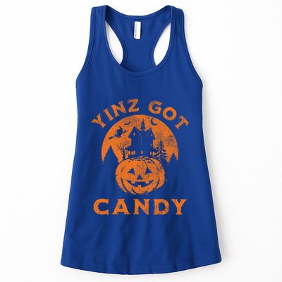 Pittsburgh Halloween Funny Yinz Got Candy Trick Or Treat Gift Womens Tank Top
