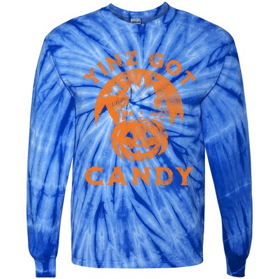 Pittsburgh Halloween Funny Yinz Got Candy Trick Or Treat Gift Tie-Dye Long Sleeve Shirt