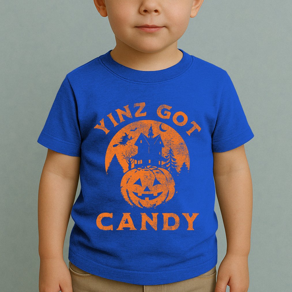 Pittsburgh Halloween Funny Yinz Got Candy Trick Or Treat Gift Toddler T-Shirt
