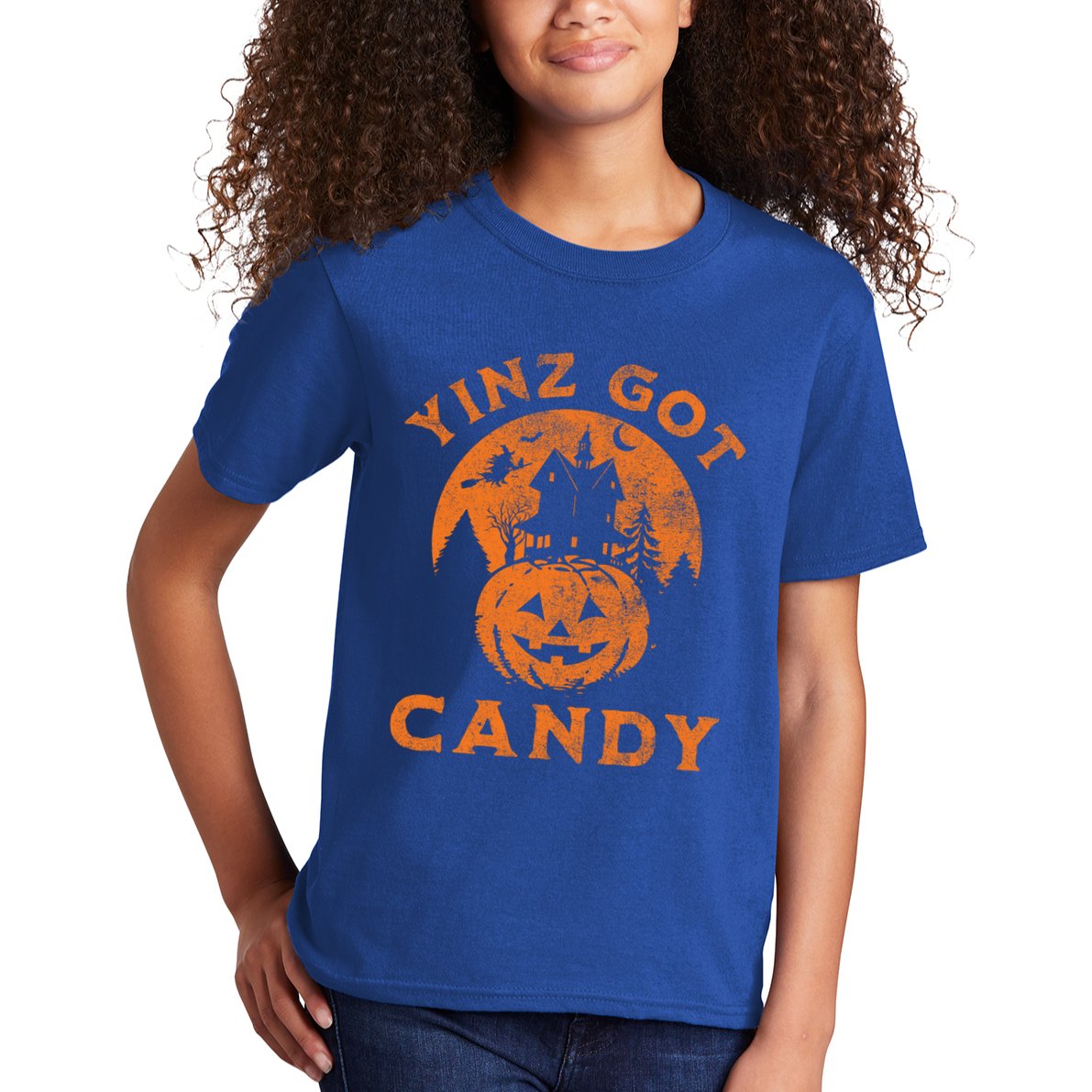 Pittsburgh Halloween Funny Yinz Got Candy Trick Or Treat Gift Kids T-Shirt