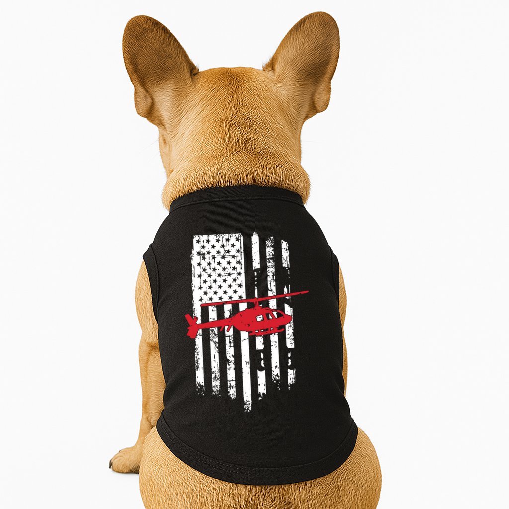 Patriotic Helicopter Flag Helicopter Pilot Gifts Doggie Tank
