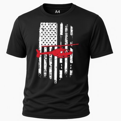 Patriotic Helicopter Flag Helicopter Pilot Gifts Performance Shirt