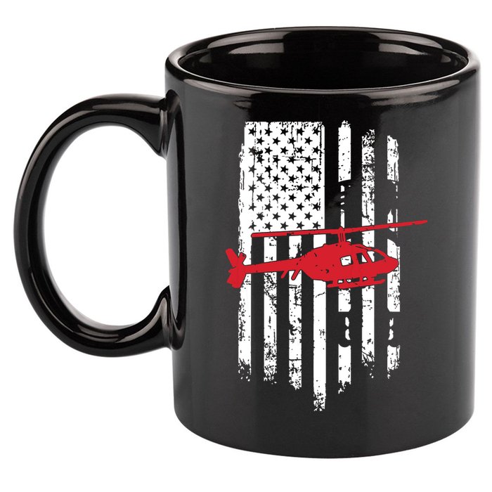 Patriotic Helicopter Flag Helicopter Pilot Gifts 11oz C Handle Ceramic Mug
