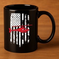 Patriotic Helicopter Flag Helicopter Pilot Gifts 11oz C Handle Ceramic Mug