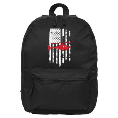 Patriotic Helicopter Flag Helicopter Pilot Gifts 16 in Basic Backpack