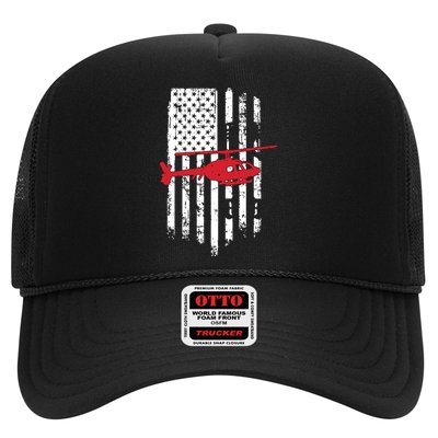 Patriotic Helicopter Flag Helicopter Pilot Gifts Trucker Hat