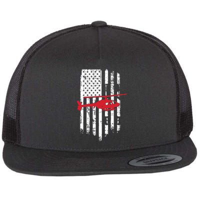 Patriotic Helicopter Flag Helicopter Pilot Gifts Flatbill Hat