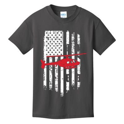 Patriotic Helicopter Flag Helicopter Pilot Gifts Kids T-Shirt