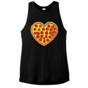 Pizza Heart Funny Valentines Day Pepperoni Lover Ladies PosiCharge Tri-Blend Wicking Tank