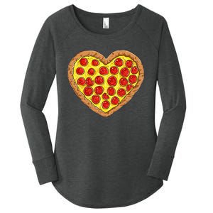 Pizza Heart Funny Valentines Day Pepperoni Lover Women's Perfect Tri Tunic Long Sleeve Shirt