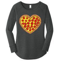 Pizza Heart Funny Valentines Day Pepperoni Lover Women's Perfect Tri Tunic Long Sleeve Shirt