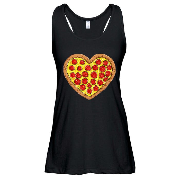 Pizza Heart Funny Valentines Day Pepperoni Lover Ladies Essential Flowy Tank