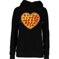 Pizza Heart Funny Valentines Day Pepperoni Lover Womens Funnel Neck Pullover Hood