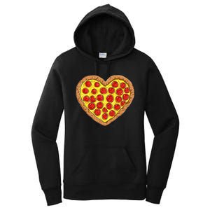 Pizza Heart Funny Valentines Day Pepperoni Lover Women's Pullover Hoodie