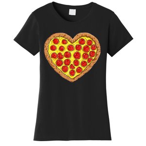 Pizza Heart Funny Valentines Day Pepperoni Lover Women's T-Shirt