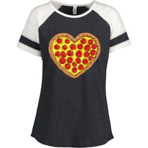 Pizza Heart Funny Valentines Day Pepperoni Lover Enza Ladies Jersey Colorblock Tee