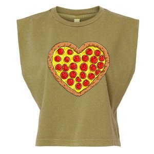 Pizza Heart Funny Valentines Day Pepperoni Lover Garment-Dyed Women's Muscle Tee