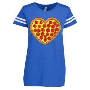 Pizza Heart Funny Valentines Day Pepperoni Lover Enza Ladies Jersey Football T-Shirt