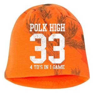 Polk High Football 4 Touchdowns Funny Kati - Camo Knit Beanie