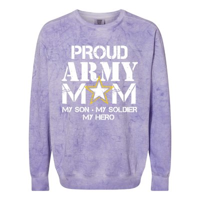 Proud Hoodie For Military Mom My Soldier My Hero Colorblast Crewneck Sweatshirt