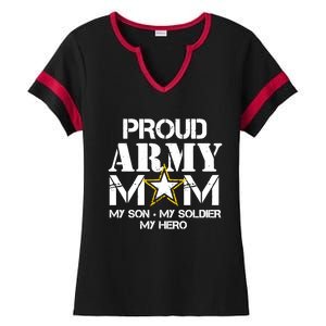 Proud Hoodie For Military Mom My Soldier My Hero Ladies Halftime Notch Neck Tee