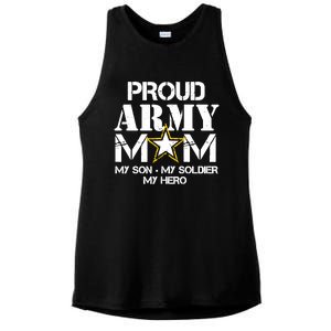 Proud Hoodie For Military Mom My Soldier My Hero Ladies PosiCharge Tri-Blend Wicking Tank