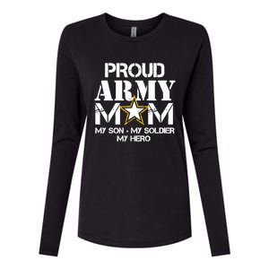 Proud Hoodie For Military Mom My Soldier My Hero Womens Cotton Relaxed Long Sleeve T-Shirt