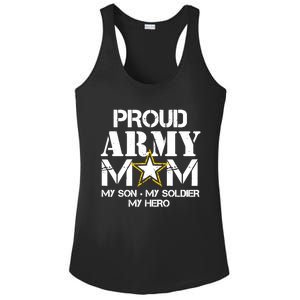 Proud Hoodie For Military Mom My Soldier My Hero Ladies PosiCharge Competitor Racerback Tank