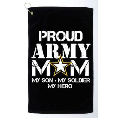 Proud Hoodie For Military Mom My Soldier My Hero Platinum Collection Golf Towel