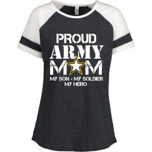 Proud Hoodie For Military Mom My Soldier My Hero Enza Ladies Jersey Colorblock Tee