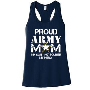 Proud Hoodie For Military Mom My Soldier My Hero Women's Racerback Tank