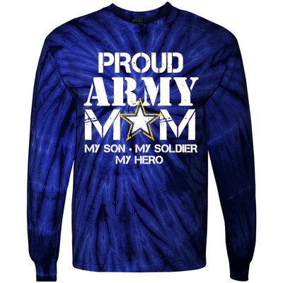 Proud Hoodie For Military Mom My Soldier My Hero Tie-Dye Long Sleeve Shirt