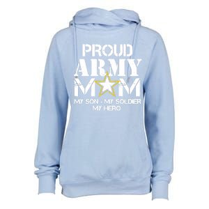 Proud Hoodie For Military Mom My Soldier My Hero Womens Funnel Neck Pullover Hood