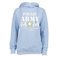 Proud Hoodie For Military Mom My Soldier My Hero Womens Funnel Neck Pullover Hood