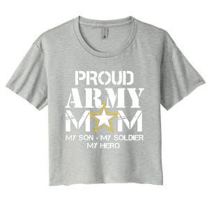 Proud Hoodie For Military Mom My Soldier My Hero Women's Crop Top Tee