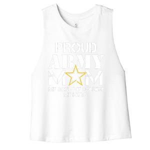 Proud Hoodie For Military Mom My Soldier My Hero Women's Racerback Cropped Tank