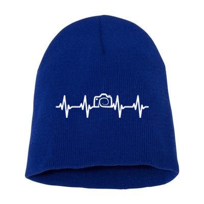 Photographer Heartbeat Funny Photograph Photo Photographers Gift Short Acrylic Beanie