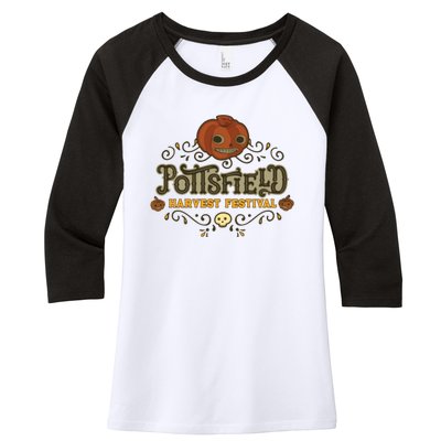 Pottsfield Harvest Festival Women's Tri-Blend 3/4-Sleeve Raglan Shirt