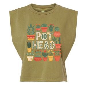 Pot Head Funny Plant Lover For Gardening Lovers Garment-Dyed Women's Muscle Tee