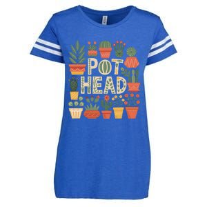 Pot Head Funny Plant Lover For Gardening Lovers Enza Ladies Jersey Football T-Shirt