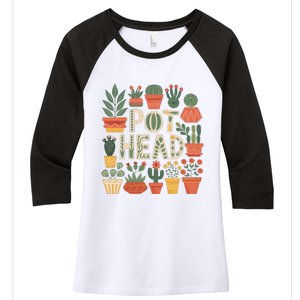 Pot Head Funny Plant Lover For Gardening Lovers Women's Tri-Blend 3/4-Sleeve Raglan Shirt