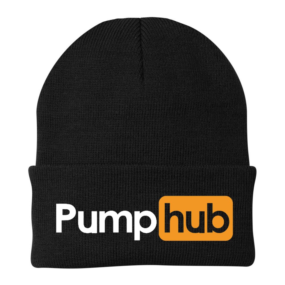 Pump Hub Funny Cute Adult Novelty Workout Gym Fitness Premium Beanie
