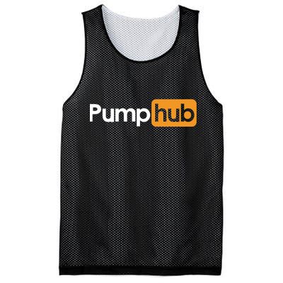 Pump Hub Funny Cute Adult Novelty Workout Gym Fitness Premium Mesh Reversible Basketball Jersey Tank
