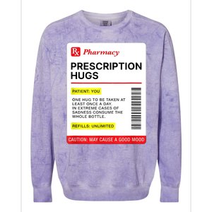 Prescription Hugs Funny Label Lazy Halloween Costume Party Colorblast Crewneck Sweatshirt